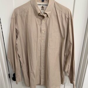 Tommy Hilfiger Men's Light Tan Button Down Shirt